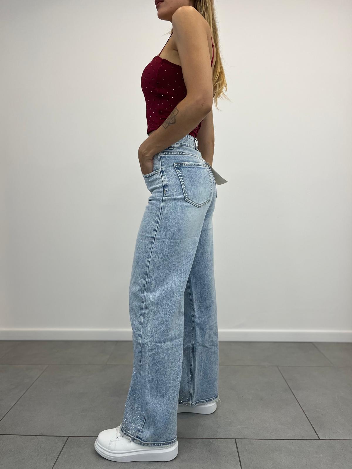 Jeans Palazzo con Strass art.3765